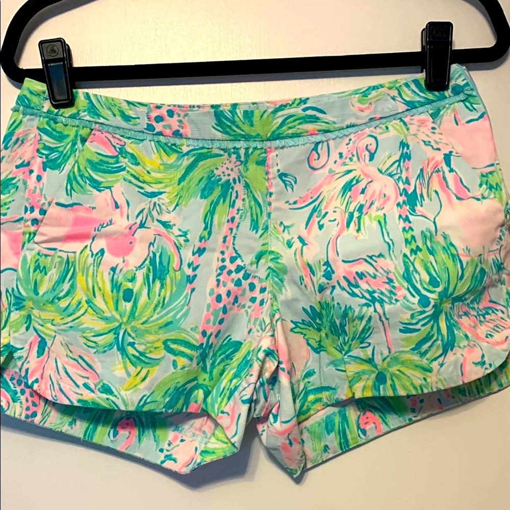 Lilly Pulitzer Shorts - Pink and Green Tropical